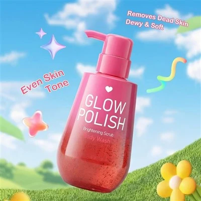 GLOW POLISH Brightening Scrub Body Wash - Source Factory Direct Supply